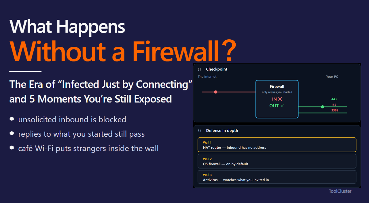 Was passiert ohne Firewall? Die Ära von „Infiziert durch bloßes Verbinden“ und 5 Momente, in denen du noch ungeschützt bist